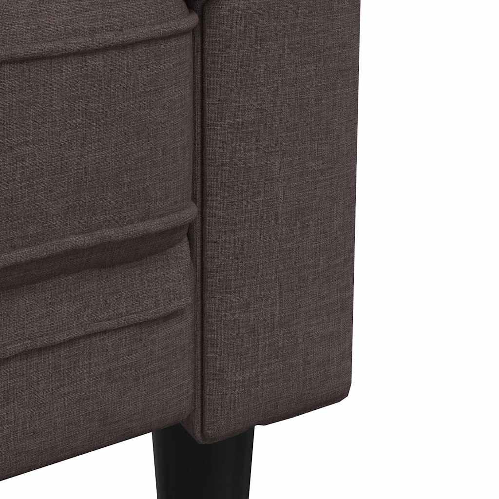 Divano Chesterfield a 3 Posti Marrone Scuro in Tessuto | homemem39