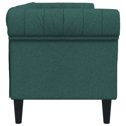 Divano Chesterfield a 3 Posti Verde Scuro in Tessuto - homemem39