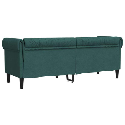 Divano Chesterfield a 3 Posti Verde Scuro in Tessuto - homemem39