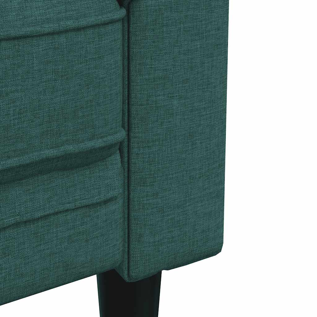 Divano Chesterfield a 3 Posti Verde Scuro in Tessuto | homemem39