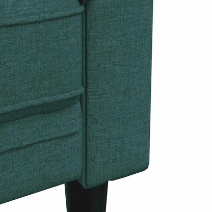 Divano Chesterfield a 3 Posti Verde Scuro in Tessuto | homemem39