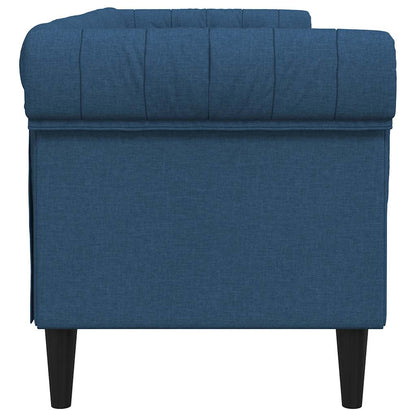 Divano Chesterfield a 3 Posti Blu in Tessuto | homemem39