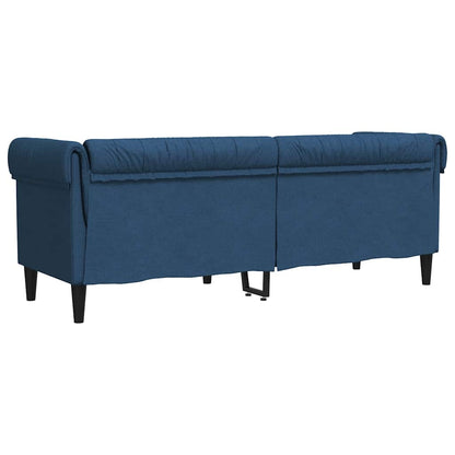 Divano Chesterfield a 3 Posti Blu in Tessuto | homemem39