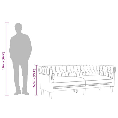 Divano Chesterfield a 3 Posti in Lino | homemem39