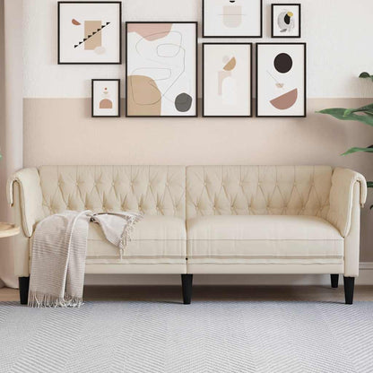 Divano Chesterfield a 3 Posti in Lino | homemem39