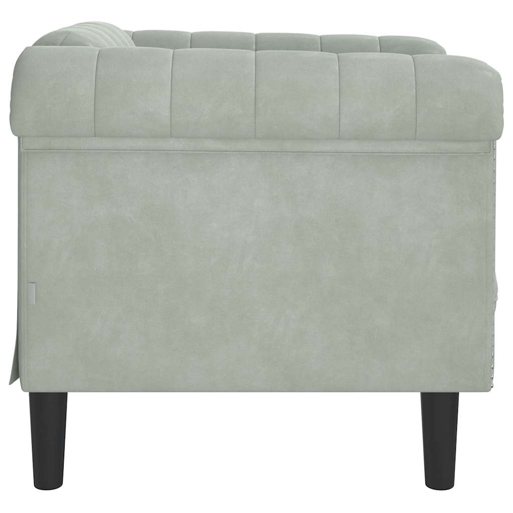 Poltrona Grigio Chiaro in Velluto | homemem39
