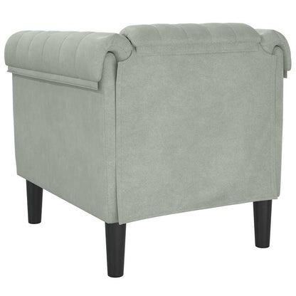 Poltrona Grigio Chiaro in Velluto | homemem39