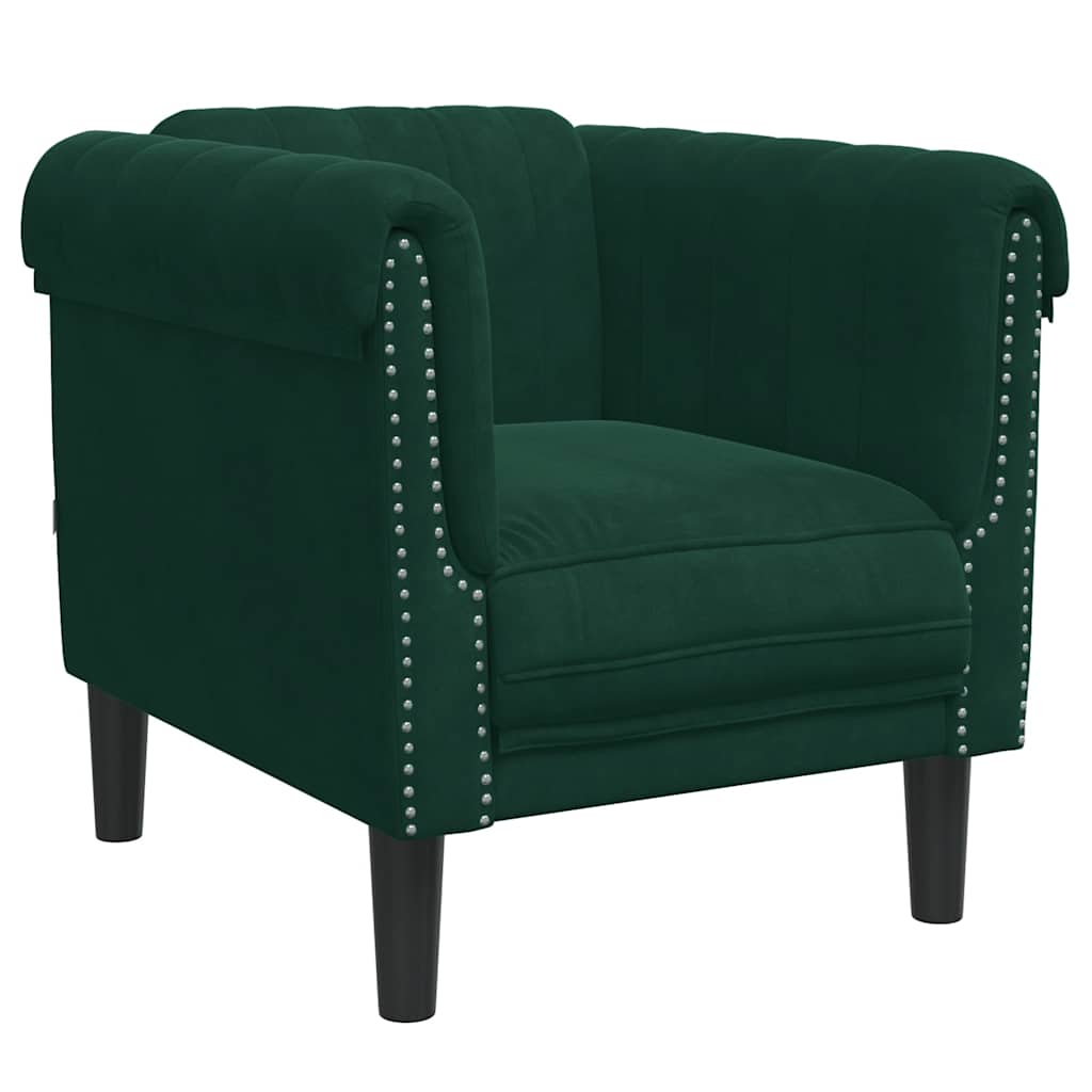 Poltrona Verde Scuro in Velluto | homemem39