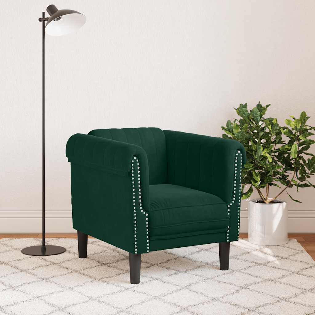 Poltrona Verde Scuro in Velluto | homemem39