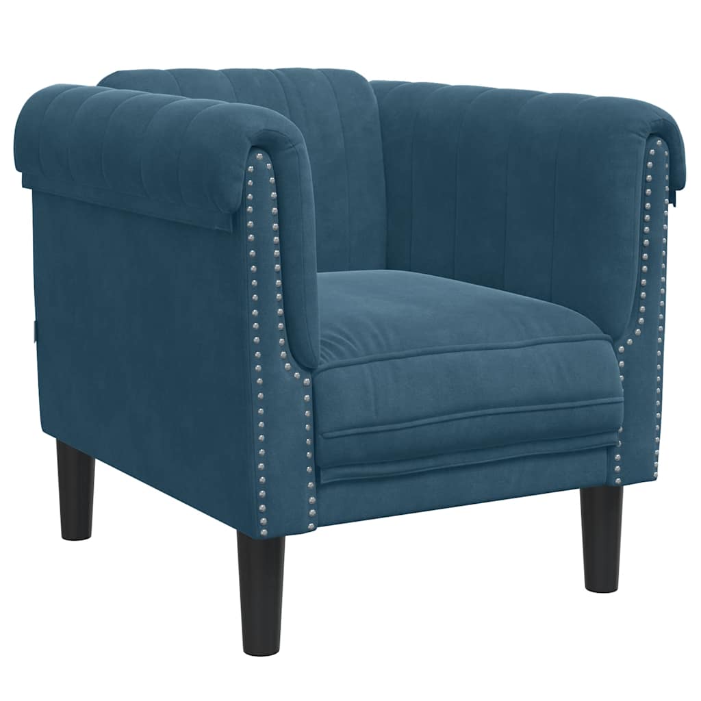 Poltrona Blu in Velluto | homemem39