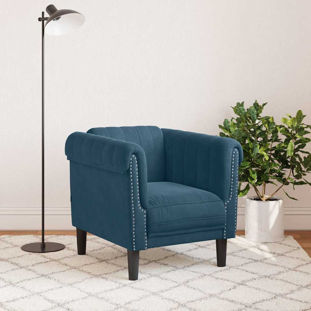 Poltrona Blu in Velluto | homemem39