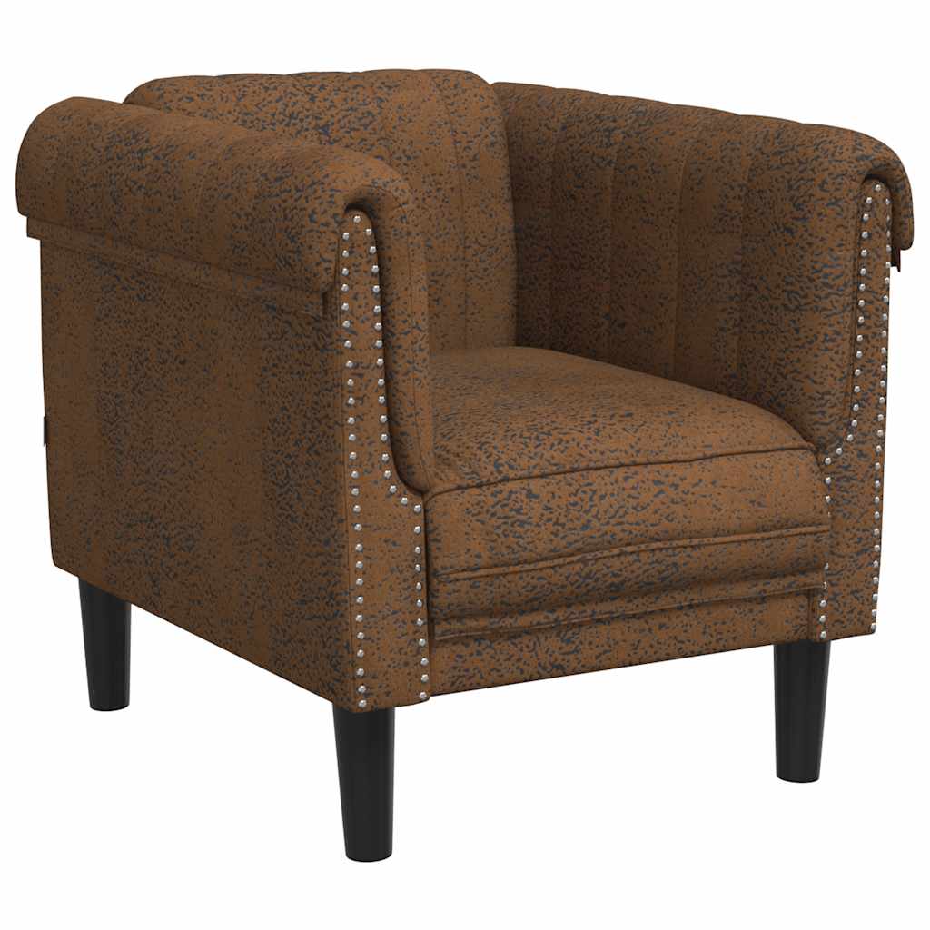 Poltrona Marrone in Similpelle Scamosciata | homemem39
