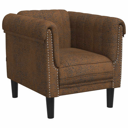 Poltrona Marrone in Similpelle Scamosciata | homemem39
