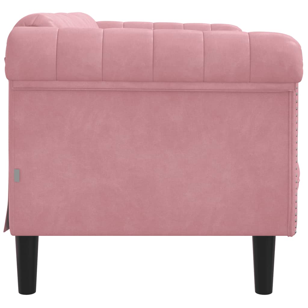 Divano a 2 Posti Rosa in Velluto | homemem39