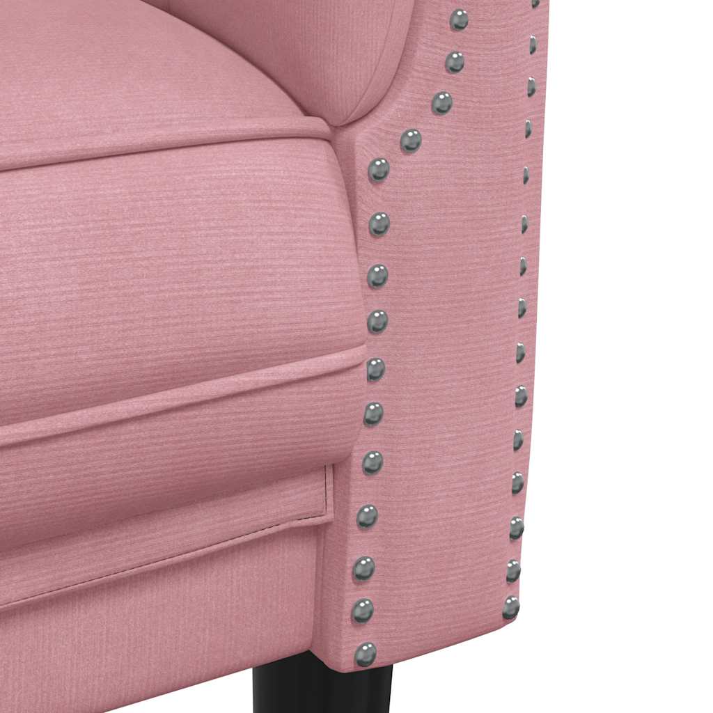 Divano a 3 Posti Rosa in Velluto | homemem39