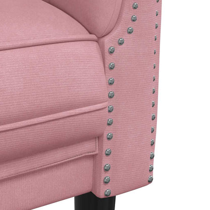 Divano a 3 Posti Rosa in Velluto | homemem39