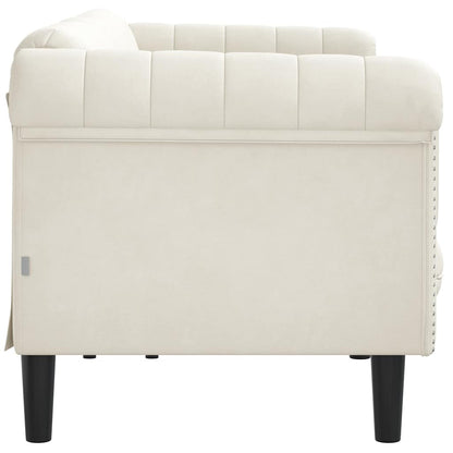 Divano a 3 Posti Crema in Velluto - homemem39