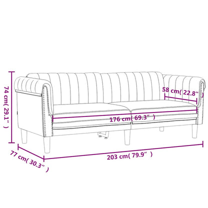 Divano a 3 Posti Blu in Velluto - homemem39