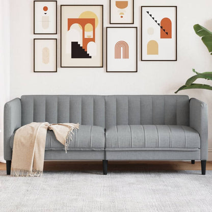 Divano a 2 Posti Grigio Chiaro in Tessuto | homemem39