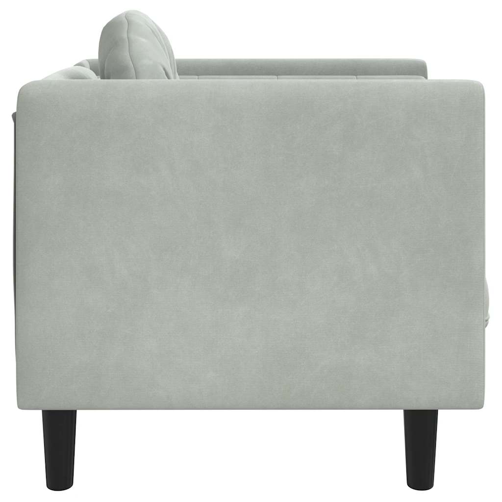 Poltrona con Cuscino Grigio Chiaro in Velluto | homemem39