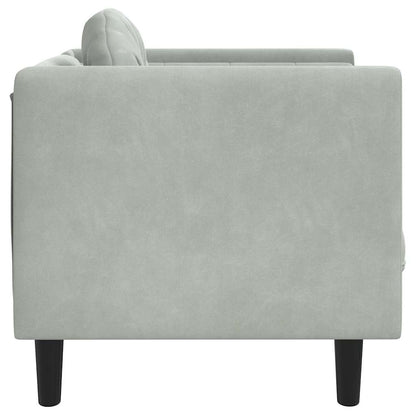 Poltrona con Cuscino Grigio Chiaro in Velluto | homemem39