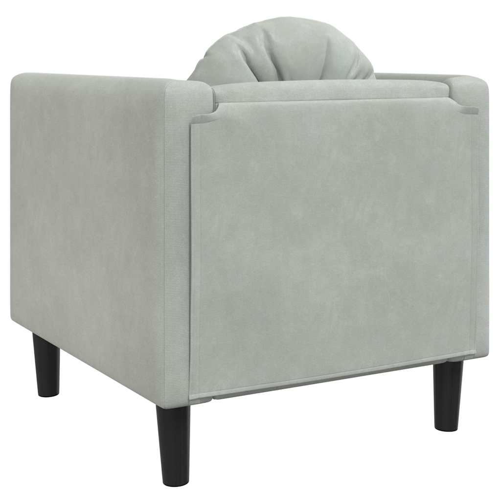 Poltrona con Cuscino Grigio Chiaro in Velluto | homemem39