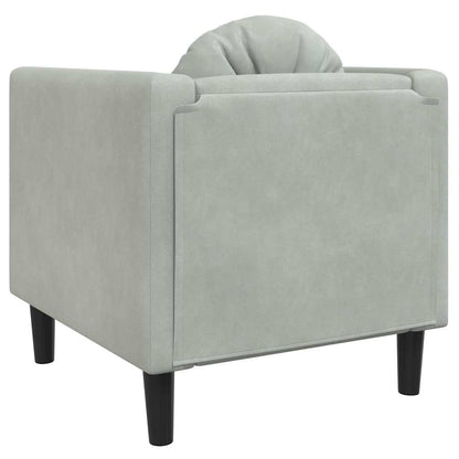 Poltrona con Cuscino Grigio Chiaro in Velluto | homemem39