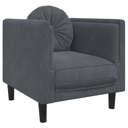 Poltrona con Cuscino Grigio Scuro in Velluto | homemem39