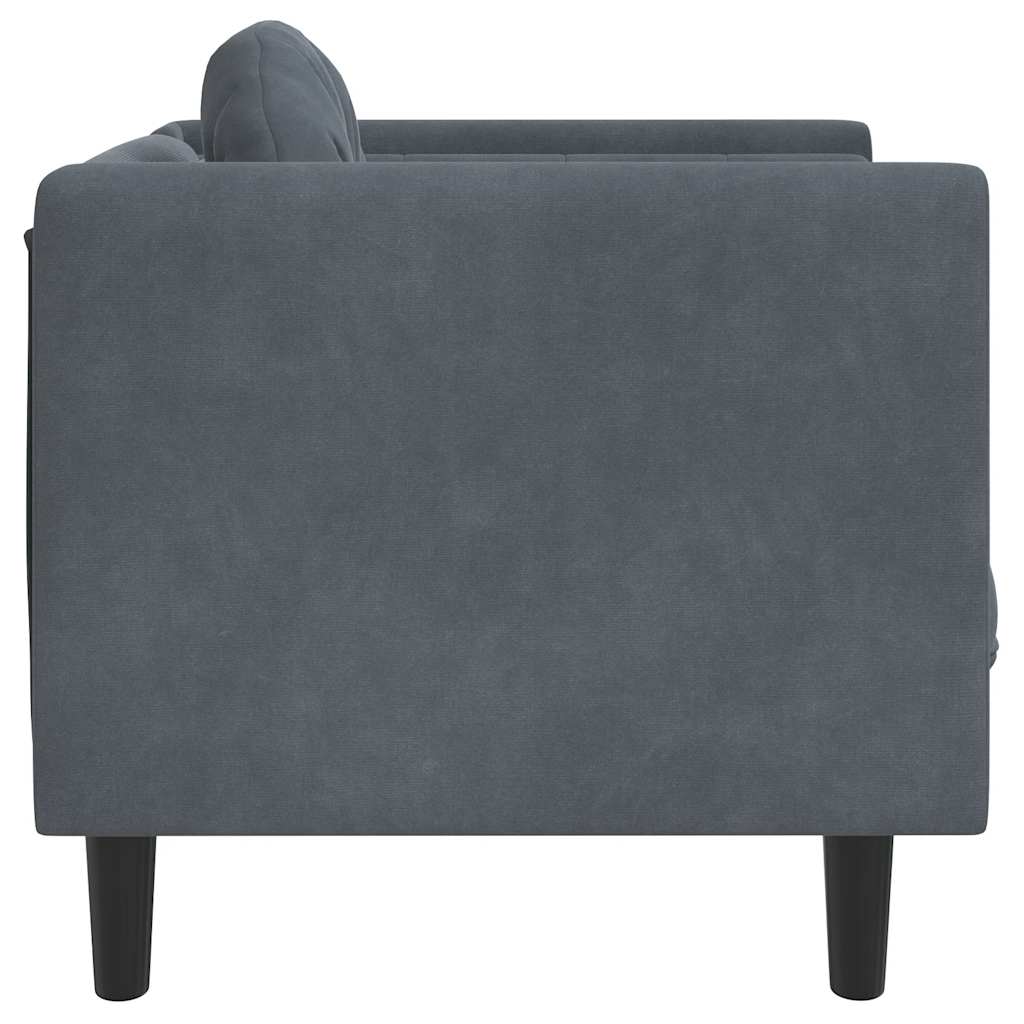 Poltrona con Cuscino Grigio Scuro in Velluto | homemem39