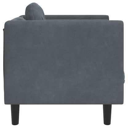 Poltrona con Cuscino Grigio Scuro in Velluto | homemem39