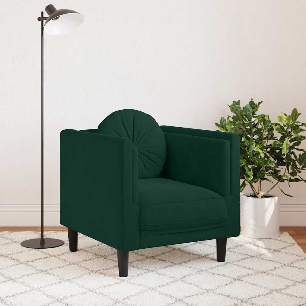 Poltrona con Cuscino Verde Scuro in Velluto | homemem39