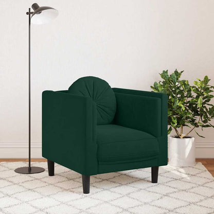 Poltrona con Cuscino Verde Scuro in Velluto | homemem39