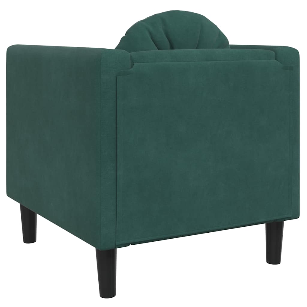 Poltrona con Cuscino Verde Scuro in Velluto - homemem39