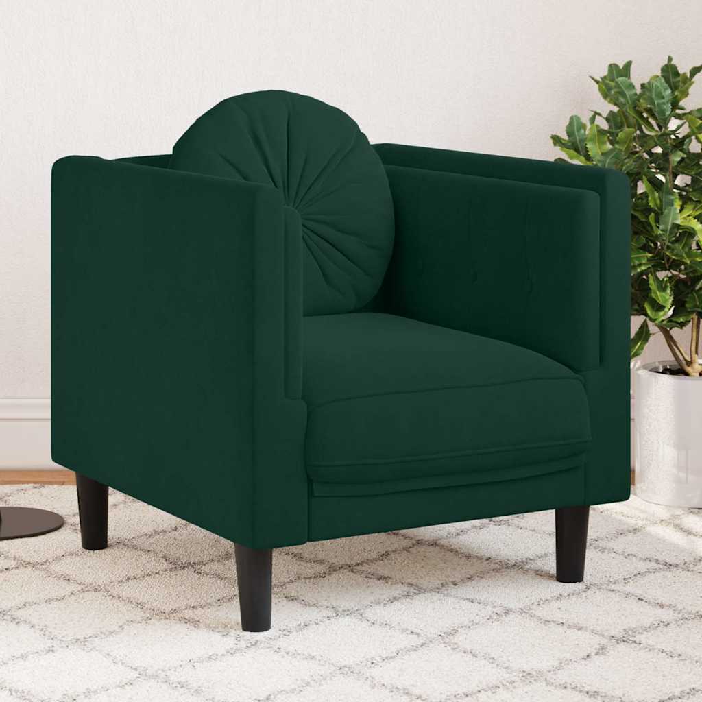 Poltrona con Cuscino Verde Scuro in Velluto | homemem39