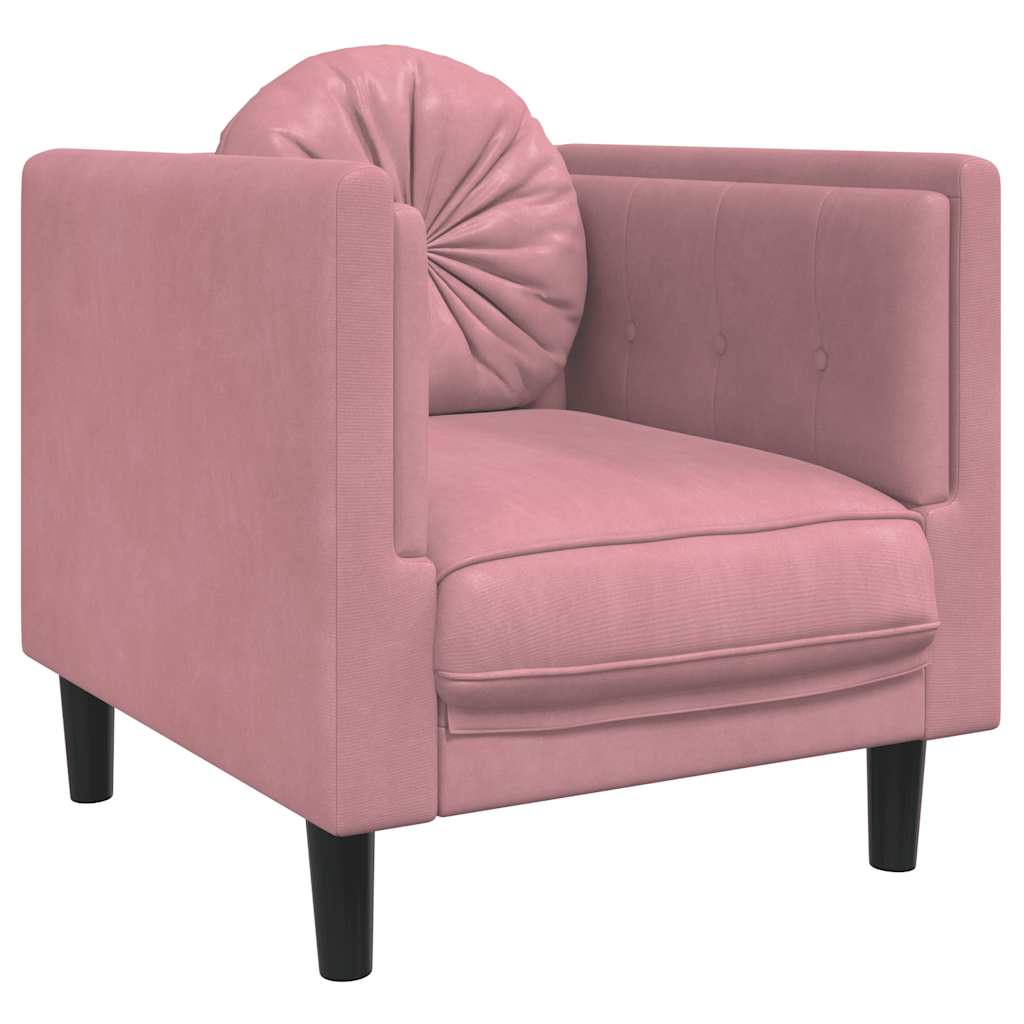 Poltrona con Cuscino Rosa in Velluto | homemem39