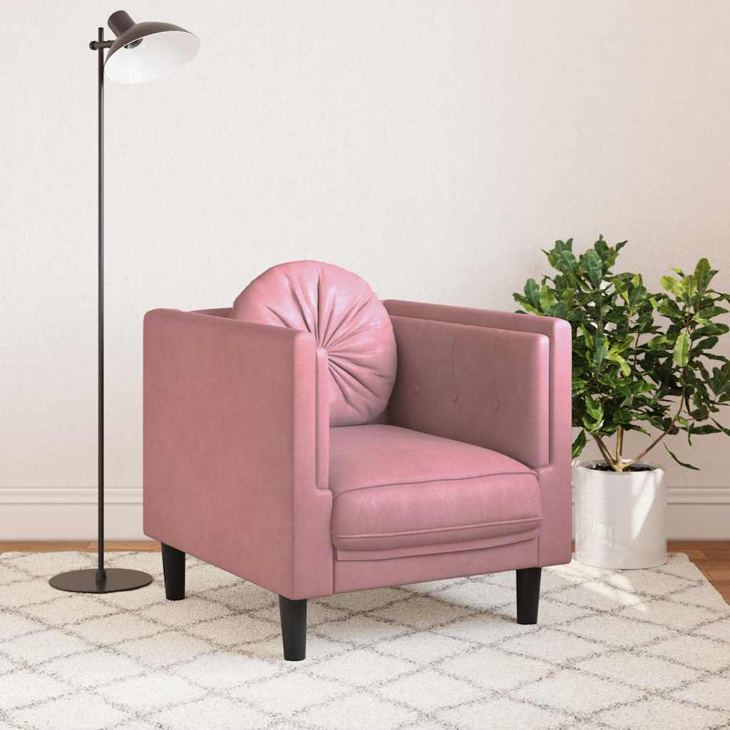 Poltrona con Cuscino Rosa in Velluto | homemem39