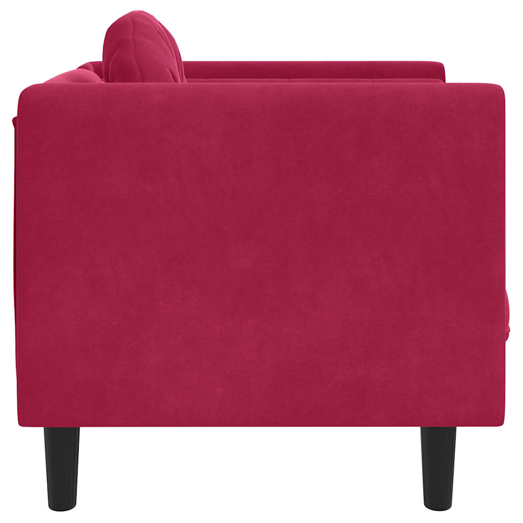 Poltrona con Cuscino Rosso Vino in Velluto | homemem39