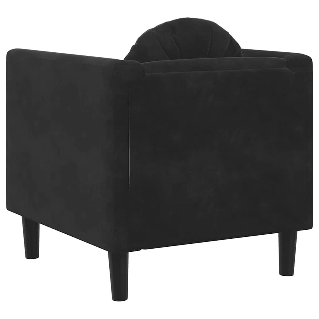 Poltrona con Cuscino Nero in Velluto | homemem39