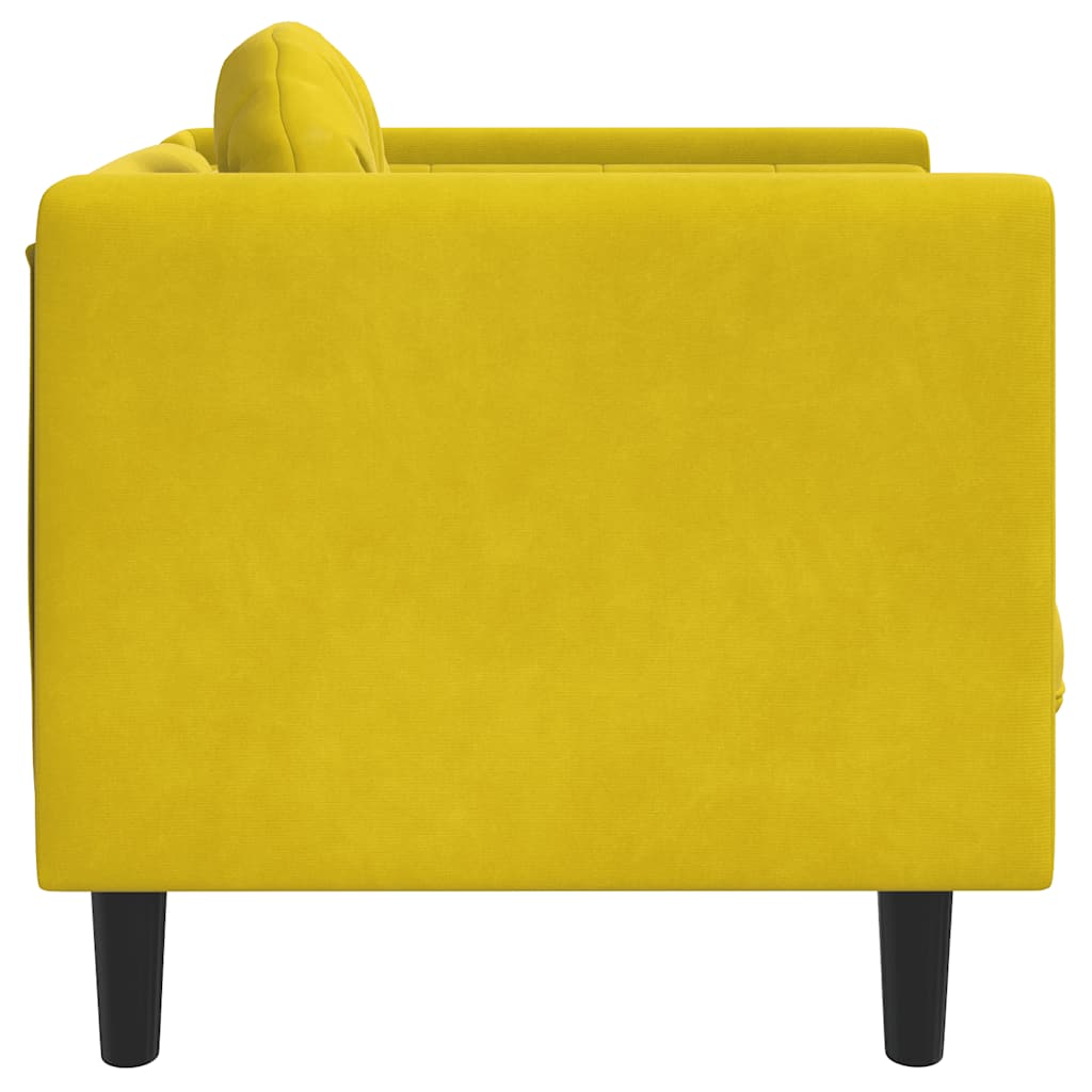 Poltrona con Cuscino Giallo in Velluto - homemem39