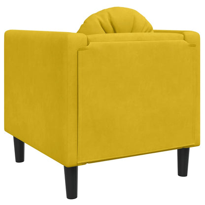 Poltrona con Cuscino Giallo in Velluto | homemem39