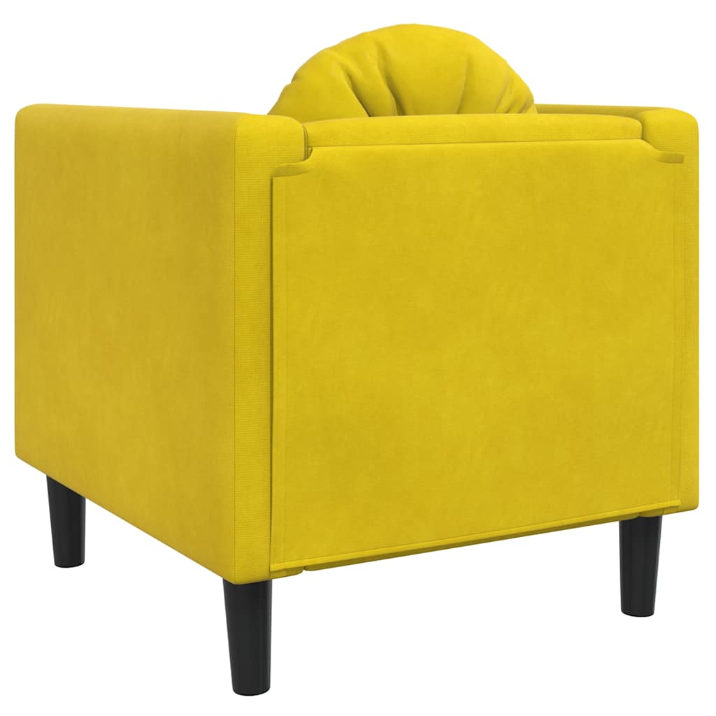 Poltrona con Cuscino Giallo in Velluto - homemem39