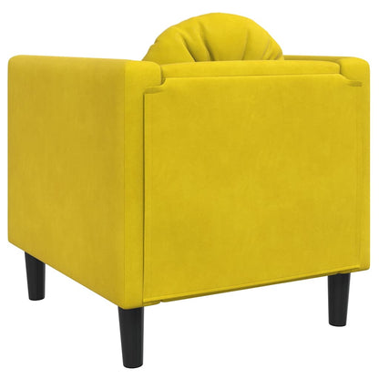 Poltrona con Cuscino Giallo in Velluto - homemem39
