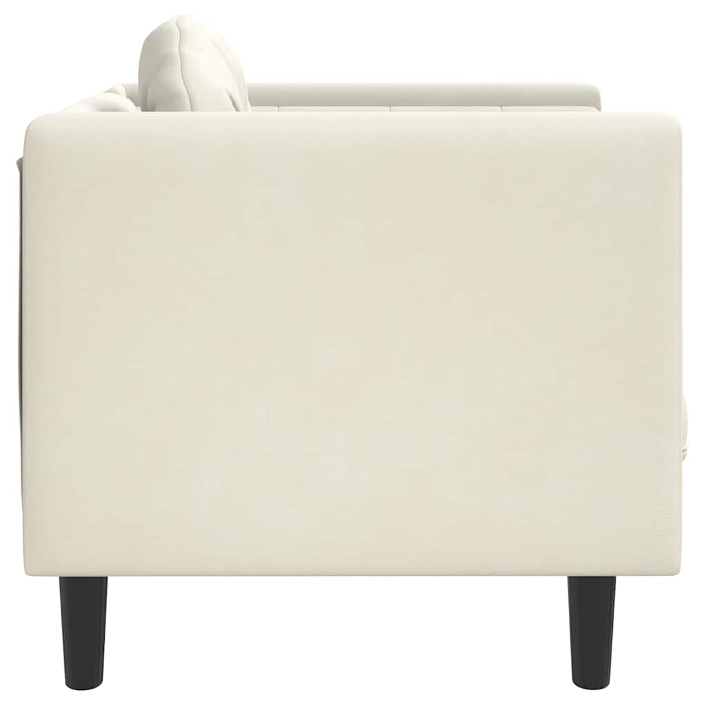 Poltrona con Cuscino Crema in Velluto - homemem39