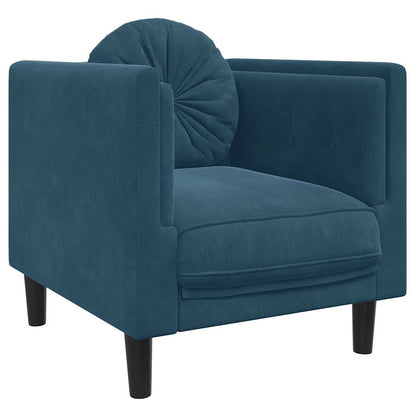 Poltrona con Cuscino Blu in Velluto | homemem39