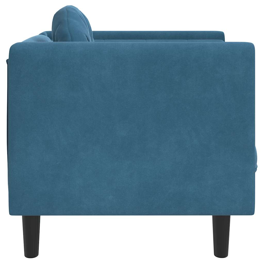 Poltrona con Cuscino Blu in Velluto - homemem39