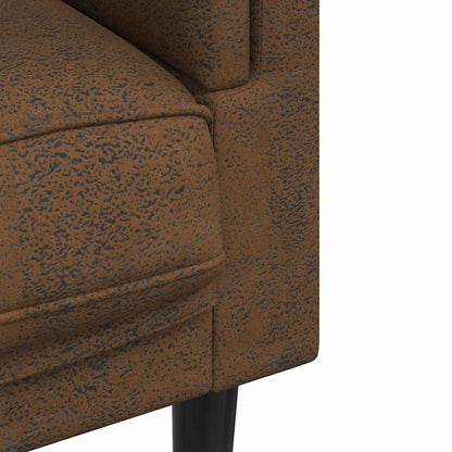 Poltrona con Cuscino Marrone in Similpelle Scamosciata | homemem39