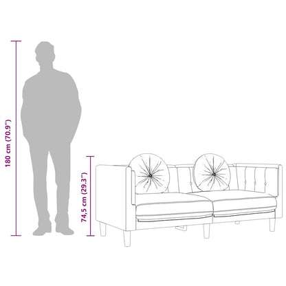 Poltrona con Cuscini a 2 Posti Grigio Scuro in Velluto - homemem39