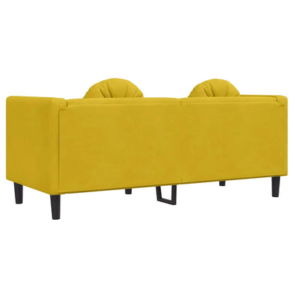 Divano a 2 Posti con Cuscini Giallo in Velluto | homemem39