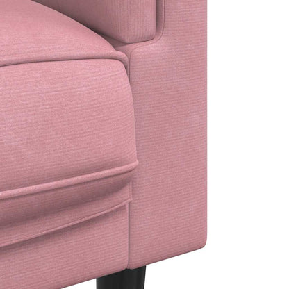 Divano a 3 Posti con Cuscini Rosa in Velluto | homemem39