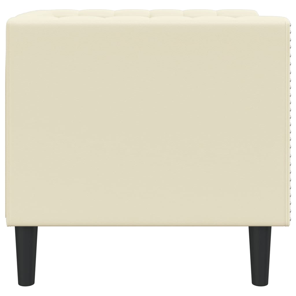 Poltrona Chesterfield Crema in Ecopelle - homemem39